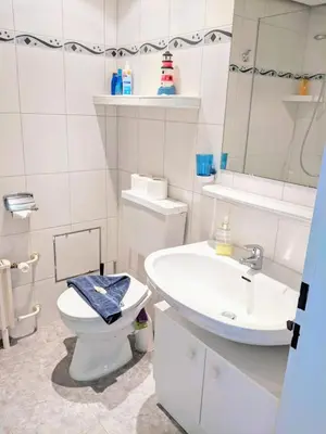 Ein Badezimmer in der Unterkunft Seehütte Ferienwohnung 507