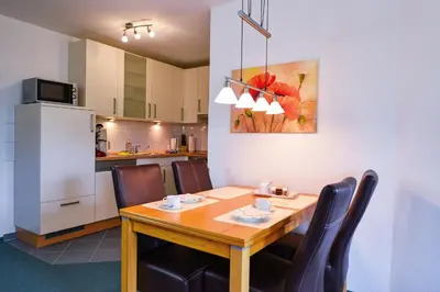 Küche/Küchenzeile in der Unterkunft Haus Nordseebrandung NB43