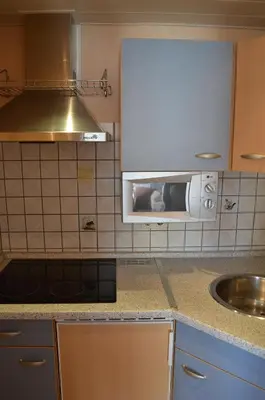 Küche/Küchenzeile in der Unterkunft Hus Willem Wohnung I 19