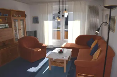 Ein Sitzbereich in der Unterkunft Hus Willem Wohnung I 19