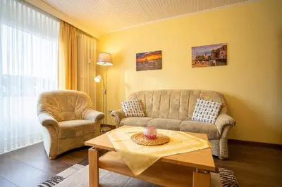 Ein Sitzbereich in der Unterkunft Hus Willem Wohnung I 20