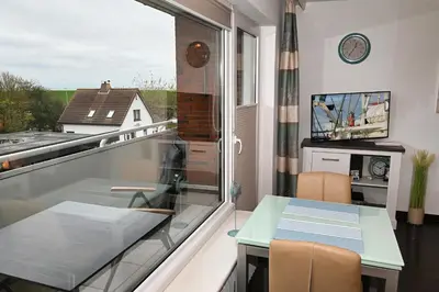 Ein Balkon oder eine Terrasse in der Unterkunft Büsumer Möv