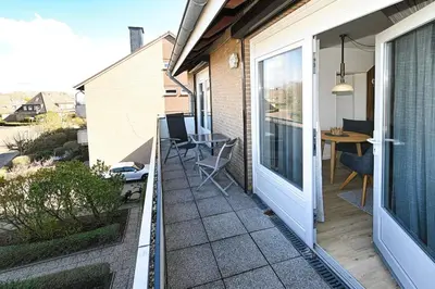 Ein Balkon oder eine Terrasse in der Unterkunft Hus Willem Wohnung I 16, Strandläufer