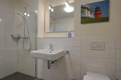 Ein Badezimmer in der Unterkunft Strandgeflüster