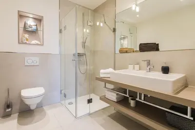 Ein Badezimmer in der Unterkunft Strandvilla Apartment Meeresglück
