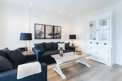 Küche/Küchenzeile in der Unterkunft Strandvilla Apartment Meeresglück