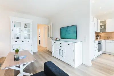 Küche/Küchenzeile in der Unterkunft Strandvilla Apartment Meeresglück