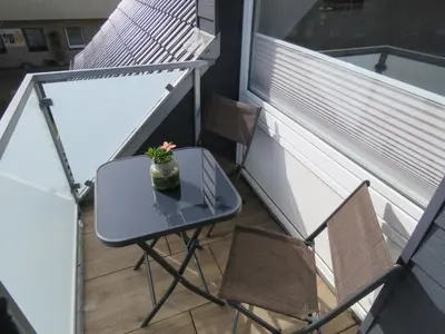 Ein Balkon oder eine Terrasse in der Unterkunft Haus zwischen den Deichen Wohnung 2