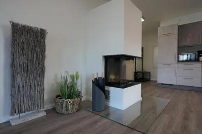 Küche/Küchenzeile in der Unterkunft Penthouse am Deich