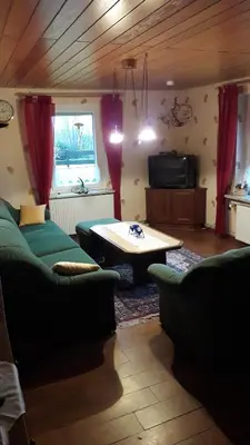 Ein Sitzbereich in der Unterkunft Ferienhof-Meyer