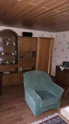 Ein Sitzbereich in der Unterkunft Ferienhof-Meyer
