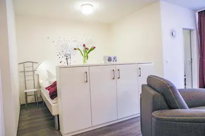 Ein Sitzbereich in der Unterkunft Apartmenthaus Frauenpreiss FeWo 111