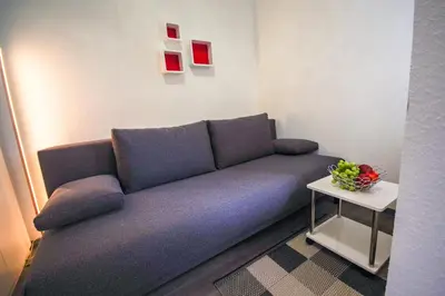 Ein Sitzbereich in der Unterkunft Apartmenthaus Frauenpreiss FeWo 111