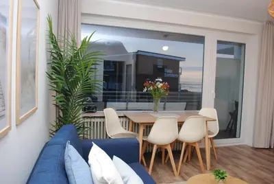 Ein Sitzbereich in der Unterkunft Haus Hanseatic, Wohnung 201
