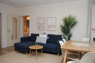 Ein Sitzbereich in der Unterkunft Haus Hanseatic, Wohnung 201