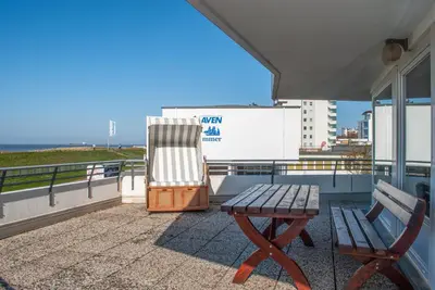 Ein Balkon oder eine Terrasse in der Unterkunft Haus Hanseatic, Wohnung 106