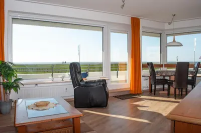 Ein Sitzbereich in der Unterkunft Haus Hanseatic, Wohnung 106