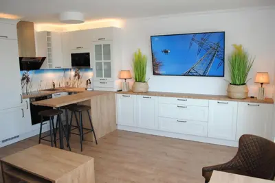 Küche/Küchenzeile in der Unterkunft Haus Hanseatic, Wohnung 310