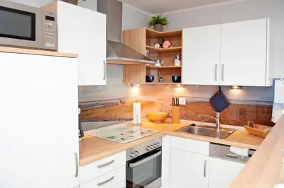 Küche/Küchenzeile in der Unterkunft Haus Hanseatic, Wohnung 311