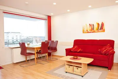Ein Sitzbereich in der Unterkunft Haus Hanseatic, Wohnung 410