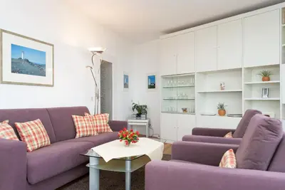 Ein Sitzbereich in der Unterkunft Haus Hanseatic, Wohnung 406