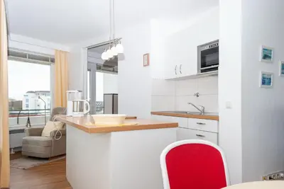 Küche/Küchenzeile in der Unterkunft Haus Hanseatic, Wohnung 406