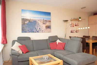 Ein Sitzbereich in der Unterkunft Haus Hanseatic, Wohnung 411