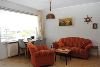 Ein Sitzbereich in der Unterkunft Haus Hanseatic, Wohnung 512