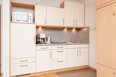 Küche/Küchenzeile in der Unterkunft Haus Hanseatic, Wohnung 412