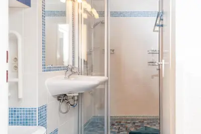 Ein Badezimmer in der Unterkunft Haus Hanseatic, Wohnung 412
