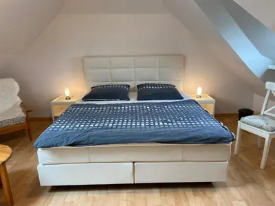 Ein Bett oder Betten in einem Zimmer der Unterkunft Haus Blaubär