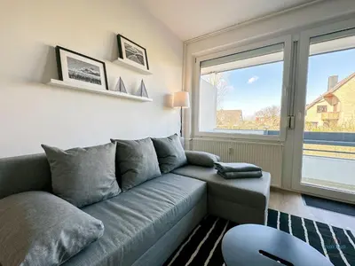 Ein Sitzbereich in der Unterkunft Haus Oceanic Döse Wohnung 5
