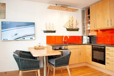 Küche/Küchenzeile in der Unterkunft Haus Hanseatic, Wohnung 801