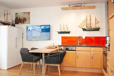 Küche/Küchenzeile in der Unterkunft Haus Hanseatic, Wohnung 801