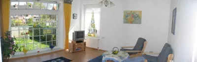 Ein Sitzbereich in der Unterkunft Badehausallee 20 Wohnung 1