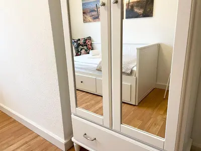 Ein Bett oder Betten in einem Zimmer der Unterkunft Muscheleck EG