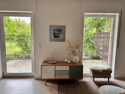 Ein Sitzbereich in der Unterkunft Ferienhaus Auszeit