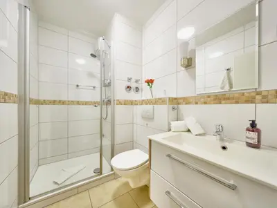 Ein Badezimmer in der Unterkunft Nautilus, Ferienwohnung 13 inkl Strandkorb
