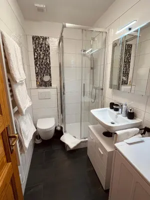 Ein Badezimmer in der Unterkunft Frieda - Ferienwohnung mit Deichblick