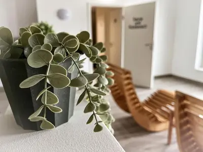 Ein Sitzbereich in der Unterkunft Haus Horizont HZ02